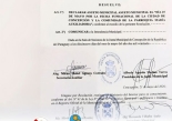 Parte de la Resolución Municipal.