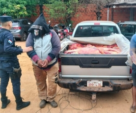 POLICÍA INCAUTÓ UNA CAMIONETA CON MÁS DE 600 KILOS DE CARNE INDOCUMENTADA