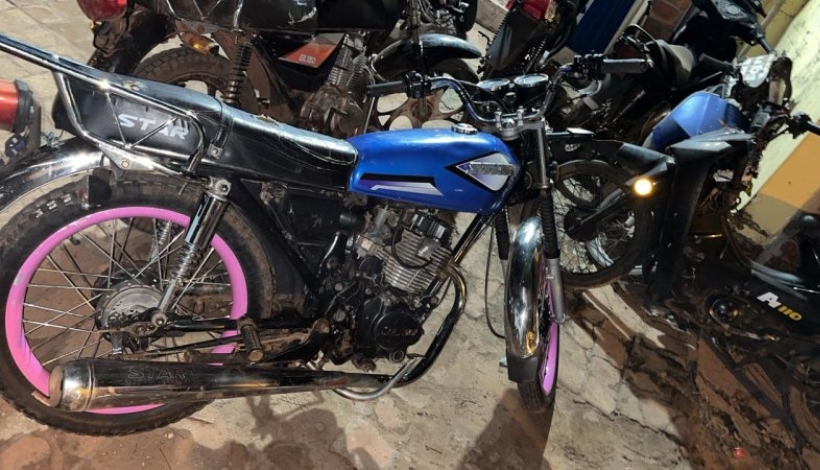 Motocicleta incautada tras el accidente.