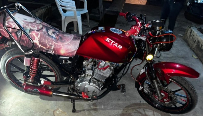 Motocicleta utilizada por la víctima.