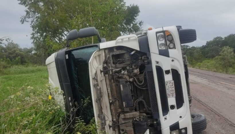 Estado en que quedó el camión siniestrado.