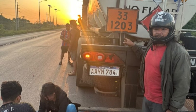 Accidente ocurrido en la Rotonda de Aquino Cue