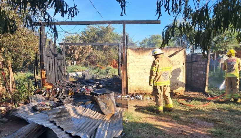 La vivienda totalmente destruida
