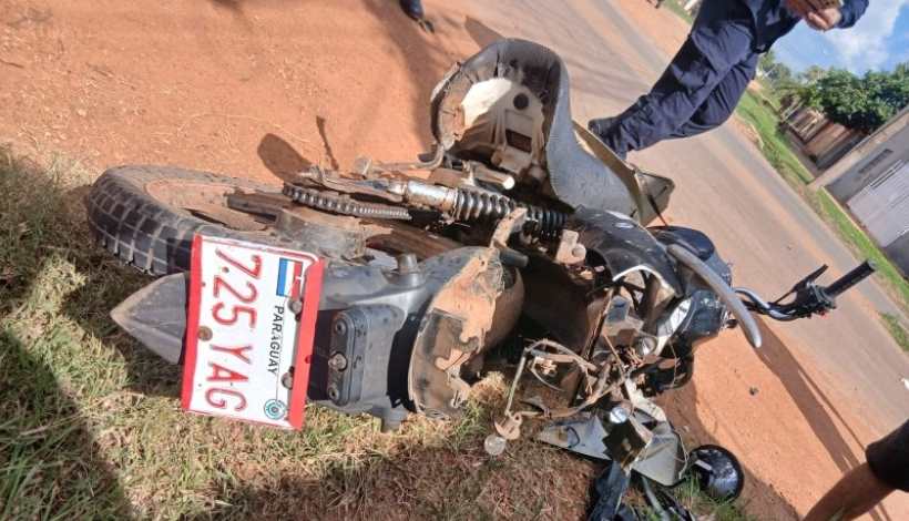 Estado en que quedó la motocicleta manejada por el menor.